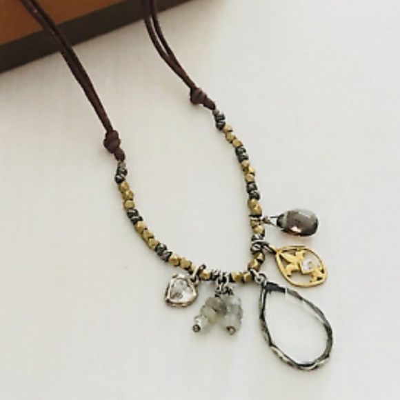 SILPADA 925 SILVER RAINDROP CORDED NECKLACE - Picture 1 of 4